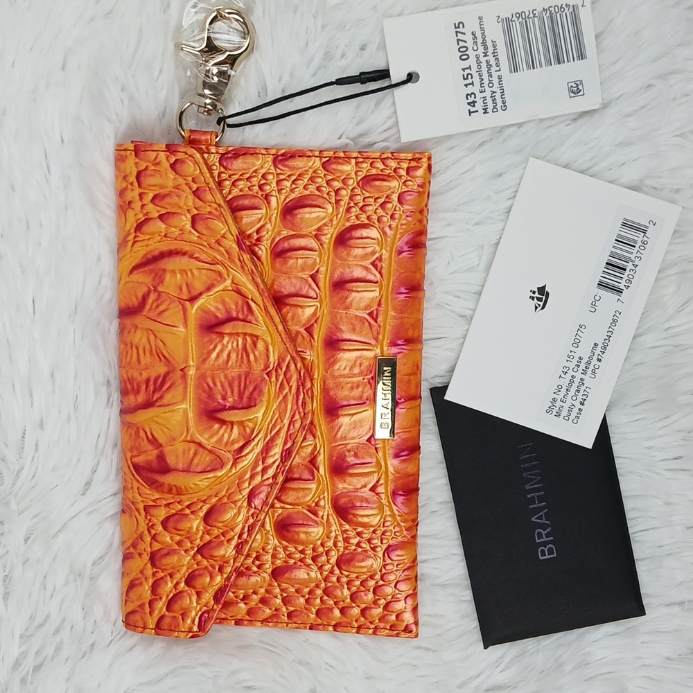 Brahmin Mini Envelope Case Dusty Orange